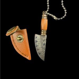 Leather Sheath Key Holder with Knife Pendant